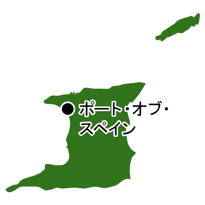 トリニダード・トバゴ共和国無料フリーイラスト｜首都名(緑)